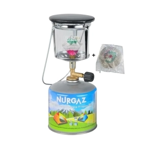 Gazlı Kamp Piknik Lambası 450gr Kartuşlu Portatif Askılıklı Kamp Lüks Lamba